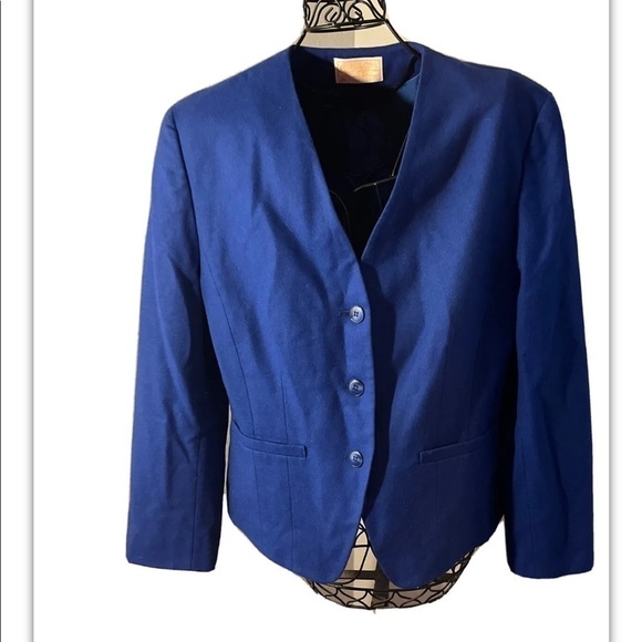 Vintage Pendleton 100% Virgin Wool Blazer Women Sz 10 Blue 3 Button Suit Jacket - Picture 6 of 13
